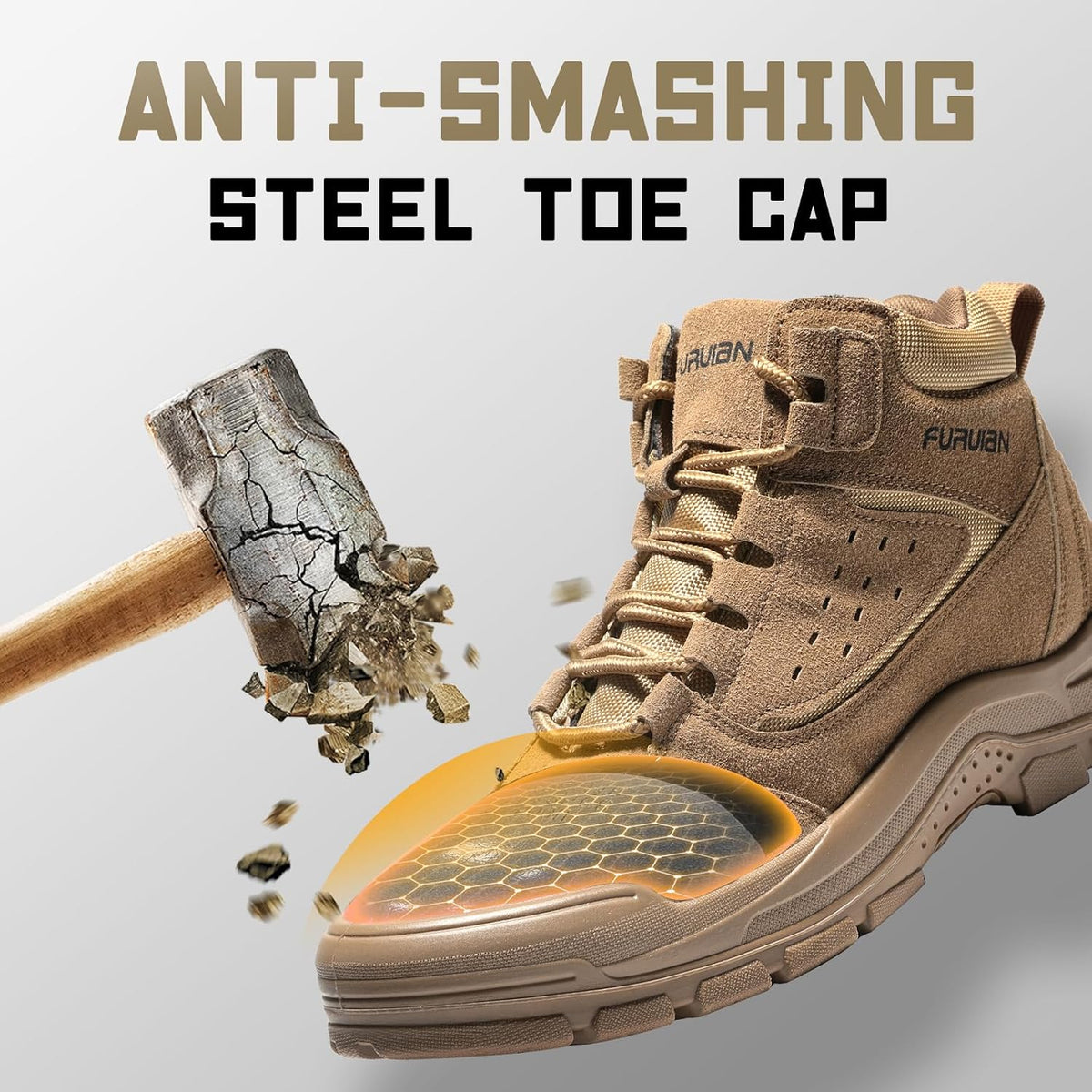 Steel Toe Boots for Men Women Comfortable Lightweight Work Boots for Men Slip Resistant High Top Steel Toe Safety Shoes Puncture Proof Indestructible Construction Shoes