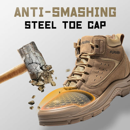 Steel Toe Boots for Men Women Comfortable Lightweight Work Boots for Men Slip Resistant High Top Steel Toe Safety Shoes Puncture Proof Indestructible Construction Shoes