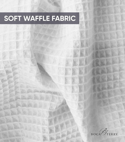 XL Waffle Robe for Women by BOCA TERRY, Soft Cotton Spa Robes for Summer, Lightweight Knit Waffle Bathrobe, Kimono Bathrobes