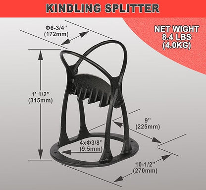 Wood Splitter Kindling er Manual Kindling Splitter Portable Log Splitter, Wedge Made from CAST Steel, No Axe, Black