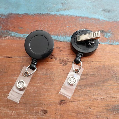 Bulk 25 Pack - Black Retractable Badge Reels with Alligator Swivel Clip  Vinyl Card Holder Strap by Specialist ID - Bulk Premium Black Retractable Name Badge Reels with Alligator Swivel Clip
