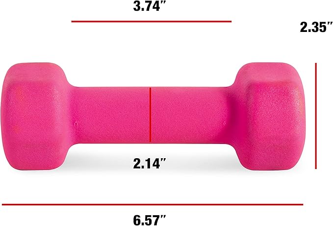 CAP Barbell Neoprene Dumbbell, 3lb, neon pink, 1291926