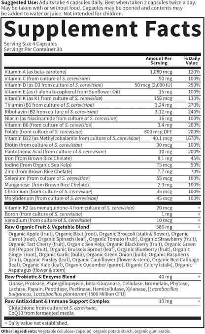 Garden of Life Multivitamin for Women, Vitamin Code Women's Multi - 120 Capsules, Whole Food Womens Multi, Vitamins, Iron, Folate not Folic Acid  Probiotics for Womens Energy, Vegetarian Supplements