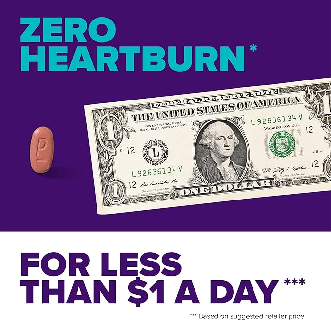Prilosec OTC, Omeprazole Delayed Release 20mg, Acid Reducer, Treats Frequent Heartburn for 24 Hour Relief, All Day, All Night, Heartburn Medicine, 20mg, 14 Tablets