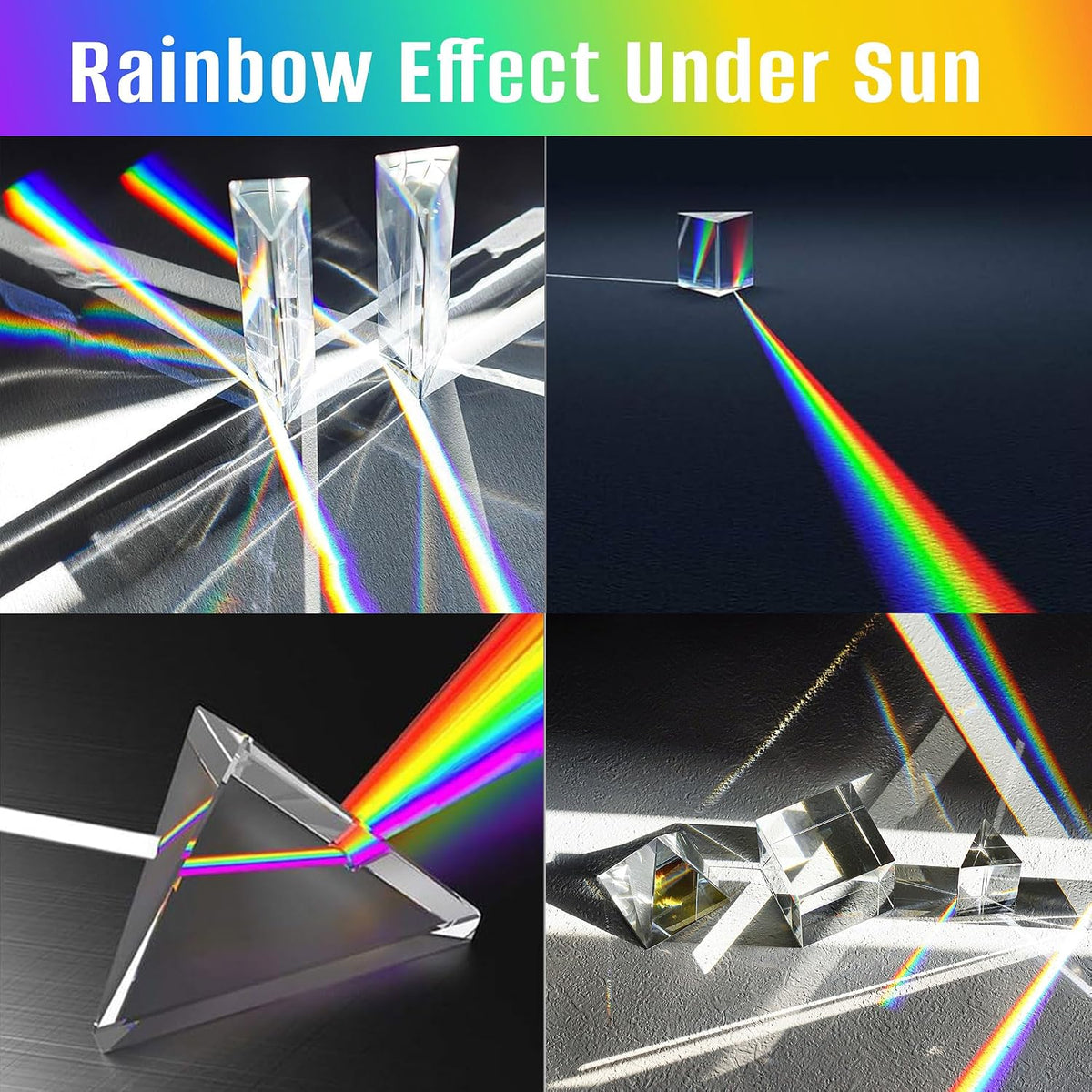 QFkris K9 Optical Crystal Photography Prism Set, 5 Pack
