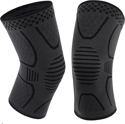 Double Couple 2 Pack Copper Knee Brace Knee Compression Sleeve Support for Men Women Knee Pain Working Out Running Sport Arthritis
