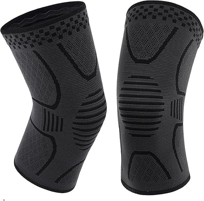 Double Couple 2 Pack Copper Knee Brace Knee Compression Sleeve Support for Men Women Knee Pain Working Out Running Sport Arthritis