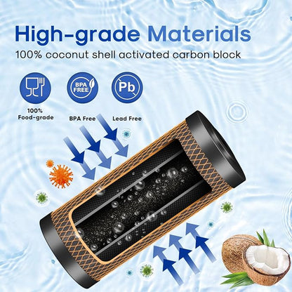 ICEPURE 5 Micron 4.5" x 10" CTO10BB-KDF Whole House Water Filter Coconut Shell Activated Carbon and KDF Replacement Cartridge Heavy Metal Removal Filter, 1PACK