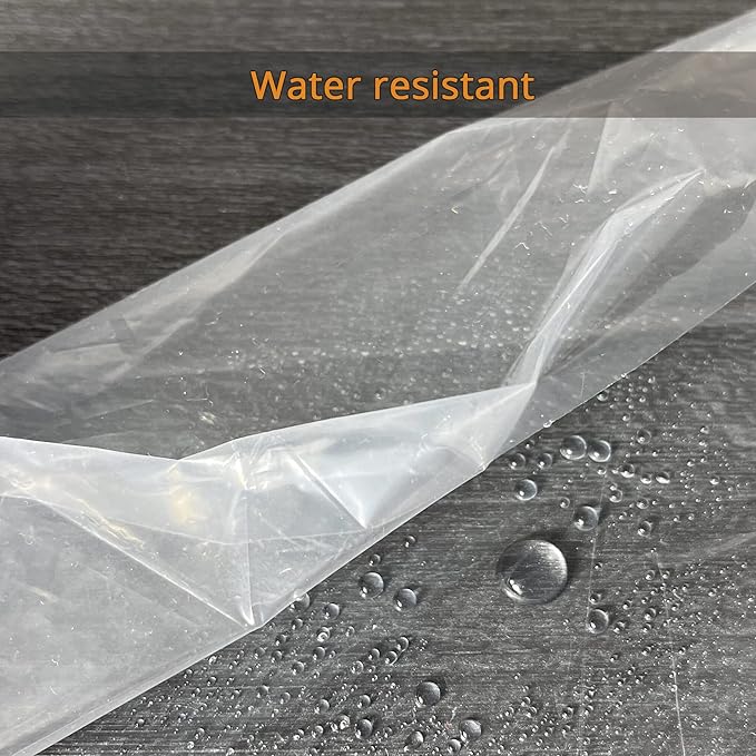 8-Pack Plastic Drop Cloth, 9x12 Feet Clear Plastic Painting Tarps Waterproof, 1 Mil Thick Drop Sheet for Furniture Couch Floor Cover