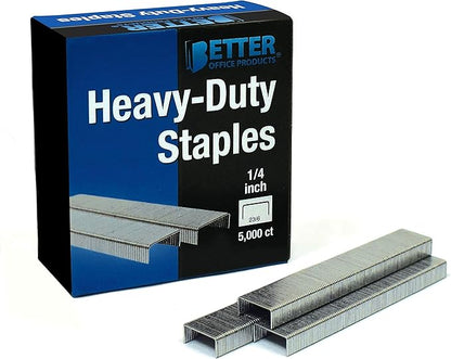 Better Office Products 5,000 Count Heavy Duty Staples, 236, 14-inch Staples, Chisel Point Tips, High Capacity
