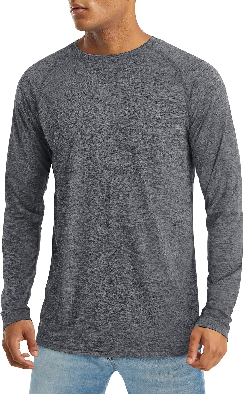 MAGCOMSEN Men's Long Sleeve Shirt Quick Dry UPF 50+ Sun Protection Lightweight T-Shirt Athletic Workout Fishing Tee
