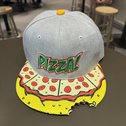 Unisex Hip Hop Pizza Hat Street Biker Sun Hat Embroidered Baseball Cap