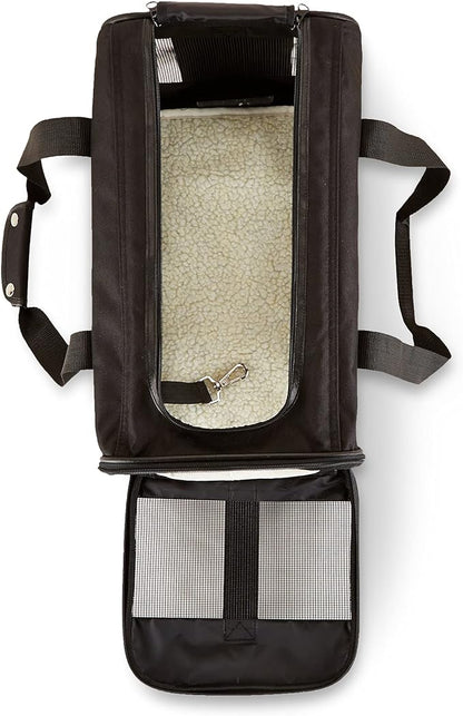 Basics Soft-Sided Mesh Pet Travel Carrier for Dog, Cat, up to 16 pounds, 16.5" L x 10.6" W x 11" H, Black