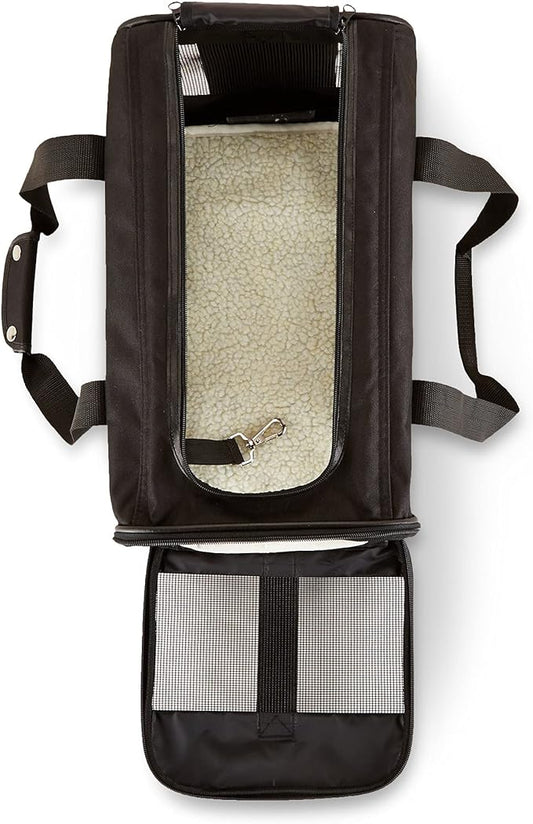 Basics Soft-Sided Mesh Pet Travel Carrier for Dog, Cat, up to 16 pounds, 16.5" L x 10.6" W x 11" H, Black