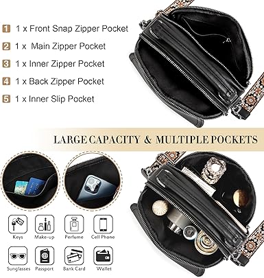 OPAGE Small Crossbody Bags for Women Trendy, Soft PU Leather Womens Crossbody Purse Shoulder Handbags