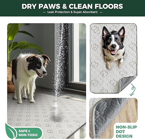 FXW Washable Pee Pads for Dogs, Puppy Pads with Super Absorbent, Specifically Designed for Potty Training, Square, 39" x 39", 1 Pack