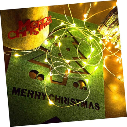 String Birthday Lighting Chain Battery Fairy Lights LED Wire Light Wall LED Fairy Light LED Meteor Lights Warm Light Lamp Wedding Decor LED Christmas Lights Black Plastic