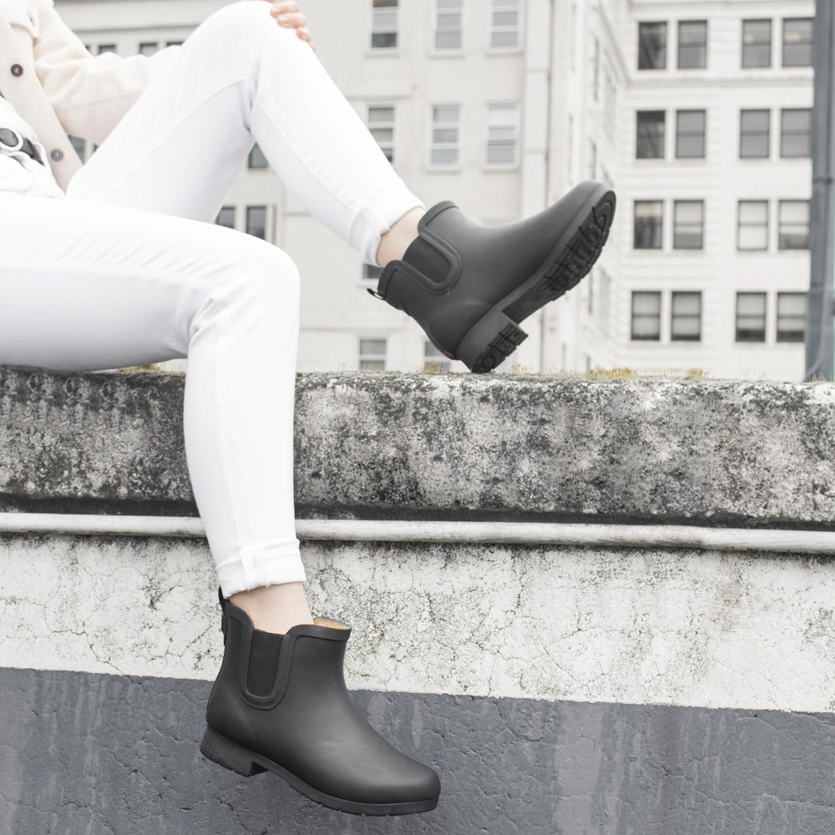 Women’s Waterproof Chelsea Bootie – Plush Lined, Slip-On Rain Ankle Boots