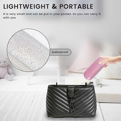 molshine 2 Pieces Glitter Hard Shell Eyeglass,Portable Dazzling Smooth Glasses Case for Men Women Girl Travel Study Work