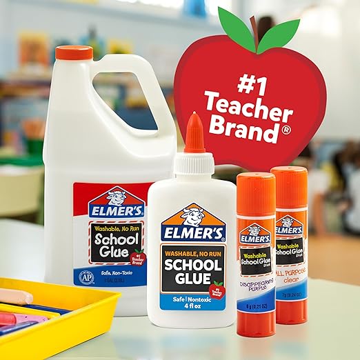 Elmer's Disappearing Purple School Glue Sticks Washable 22 Grams 3 Count