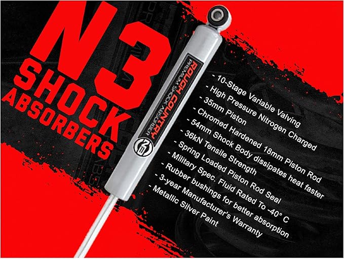 Rough Country 0-3.5" N3 Rear Shocks for 09-24 Ford F-150-23209_C
