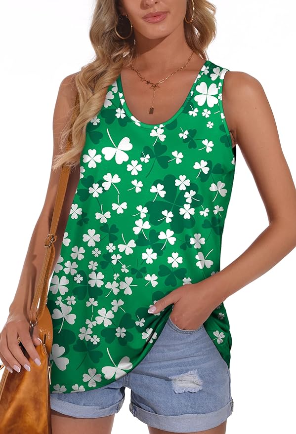 OFEEFAN Womens Tank Tops Sleeveless Scoop Neck Loose Fit Summer Clothes