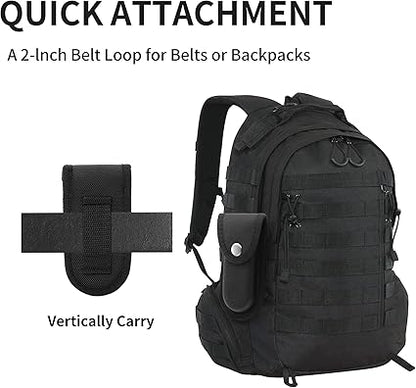 Nylon Pocket Knife Sheath, 4'' Multitool Pouch, Folding Knife Belt Sheath with Snap Closure and Vertical Carry Belt Loop, Multitool Case for Outdoor or Daily Use, Medium Size