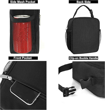 Lunch Box for Men  Women Durable Lunch Bag for Adults Reusable Small Lunchbox Black