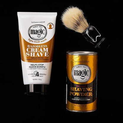 SoftSheen-Carson Magic Razorless Shaving Cream, Hair Removal Cream, Depilatory Cream, Works in 4 Minutes for Coarse, Curly Hair, 6 Oz