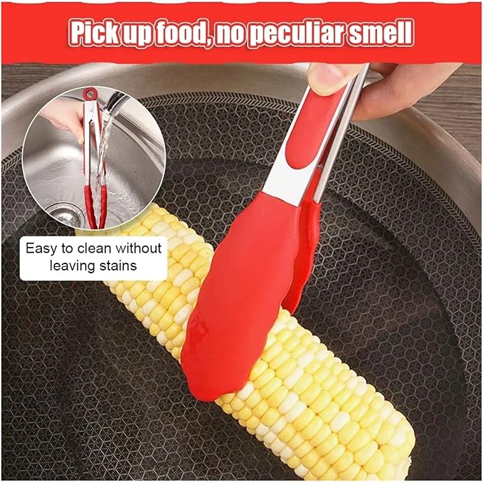 BBQ 7/9/12 Inch Small Clips Bread Barbecue Tongs Steak Clip Food Clips BBQ Cooking Baking Salad Kitchen Accessories Accessories(7inch black)