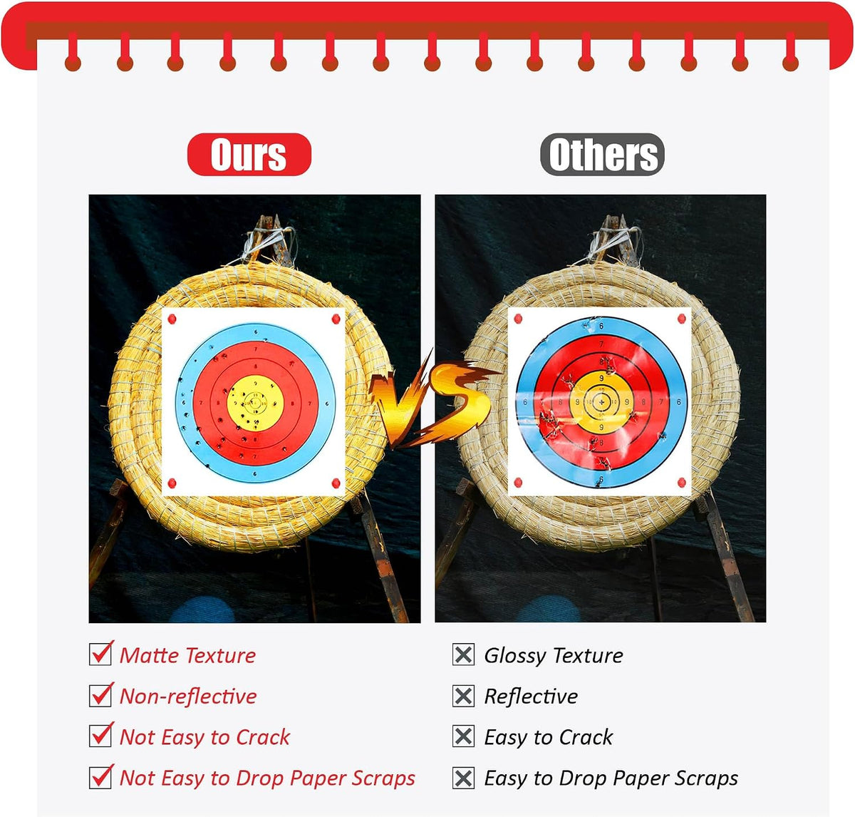 Archery Targets Paper, 20pcs/50pcs Bow and Arrow Targets for Hunting Backyard, Archery Target Practice Accessories(10 Rings/5 Rings,16x16/15.7x15.7in)