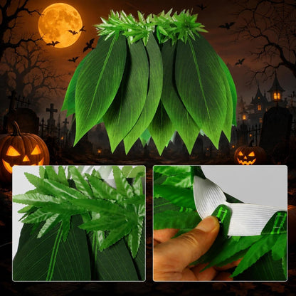 Skylety 1 Set Hawaiian Grass Leaf Skirt Tropical Hula Luau Party Decor For Adult Women Jungle Theme Costume Halloween Dress Outfits