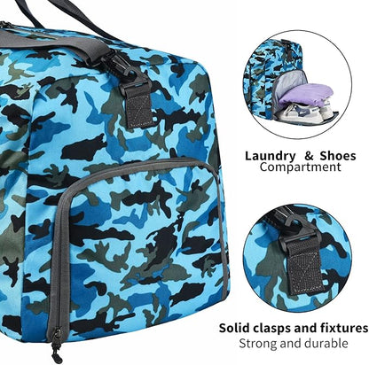 Dimayar 65L Travel Duffle Bag - Foldable Duffel Bag with Shoes Compartment - Overnight Bags Waterproof  Tear Resistant