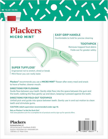 Plackers Micro Mint Dental Floss Picks, 150 Count, 2 Pack