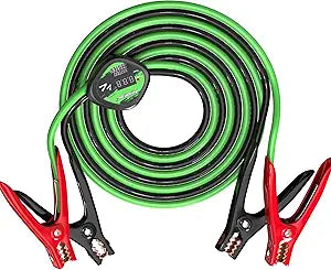 Jumper Cables 4 Gauge 20 Feet with Smart Safety Protector - Heavy Duty Battery Booster Cable with Reverse Polarity Protection, Carry Bag, Safety Gloves and Iron Brush Included(4AWG x 20FT)