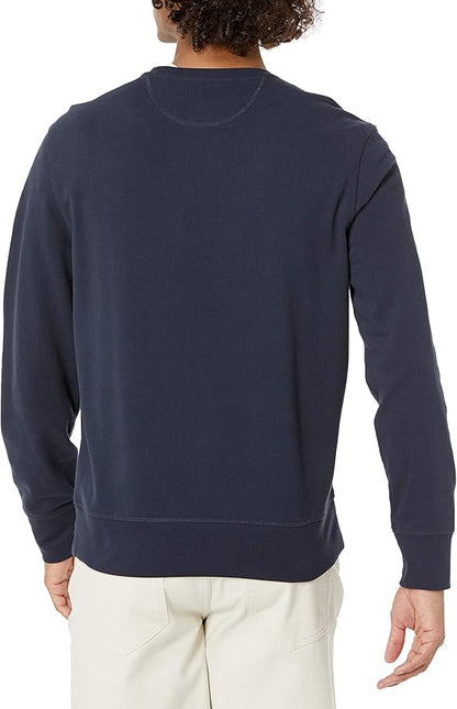 Essentials Men's Long-Sleeve Lightweight Fleece French Terry Crewneck Sweatshirt