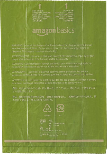 Basics Dog Poop Bags with Dispenser, 270 Count, Enhanced for Guaranteed Leakproof, Brazilian Mango Scented, Includes Leash Clip