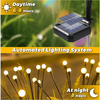 Solar Lights Outdoor-2Pack 16LEDs Solar Garden Firefly Lights Outside,Solar Powered Light Outdoor and Garden Decorative IP65 Waterproof,Yard Patio Pathway Decor,Gardening Gifts for Women,Warm White