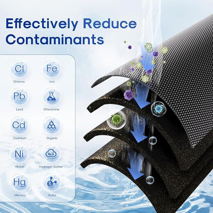 ICEPURE 5 Micron 4.5" x 10" CTO10BB-KDF Whole House Water Filter Coconut Shell Activated Carbon and KDF Replacement Cartridge Heavy Metal Removal Filter, 1PACK