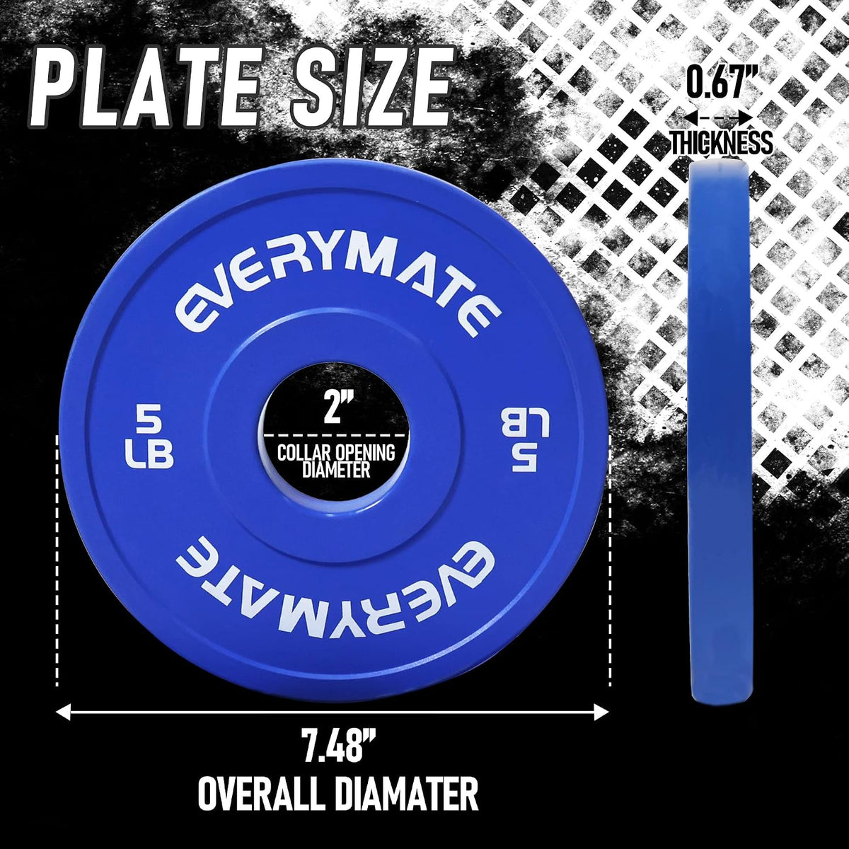 EVERYMATE Olympic Change Weight Plate Set, 1.25 lb, 2.5 lb, 5 lb