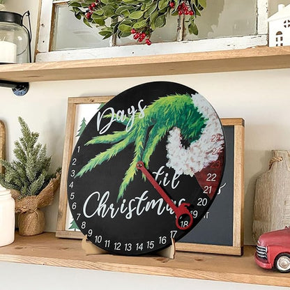 DAZONGE Christmas Wreath Decorations  Christmas Countdown Advent Calendar 2024 for All Ages  12'' Wooden Christmas Welcome Sign with Easel  Christmas Decor