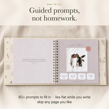Baby Memory Book from Pregnancy to Age 5, Baby Book Keepsake, Natural