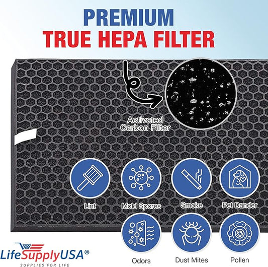 Activated Carbon Charcoal Filter Replacement Deodorizer Compatible with RabbitAir BioGS 2.0 Ultra Quiet SPA-550A and SPA-625A Air Cleaners by LifeSupplyUSA