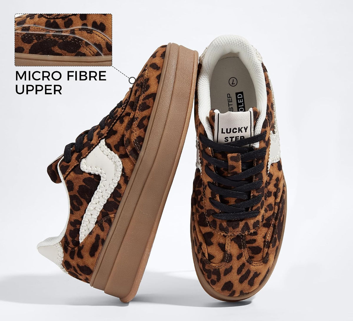 Women's Platform Fashion Sneakers Thick Sole Suede Faux Leather Classic Rubber Gum Sole Low Top Casual Walking Shoes