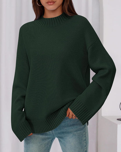 BTFBM Sweaters for Women 2026 Casual Crewneck Long Sleeve Loose Ribbed Knit Pullover Sweater Winter Clothes Fall Outfits