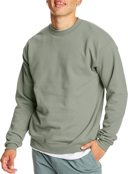 This Hanes men's sweatshirt is made with cotton from American farms, featuring a thick, sturdy fleece that keeps you warm and comfortable.