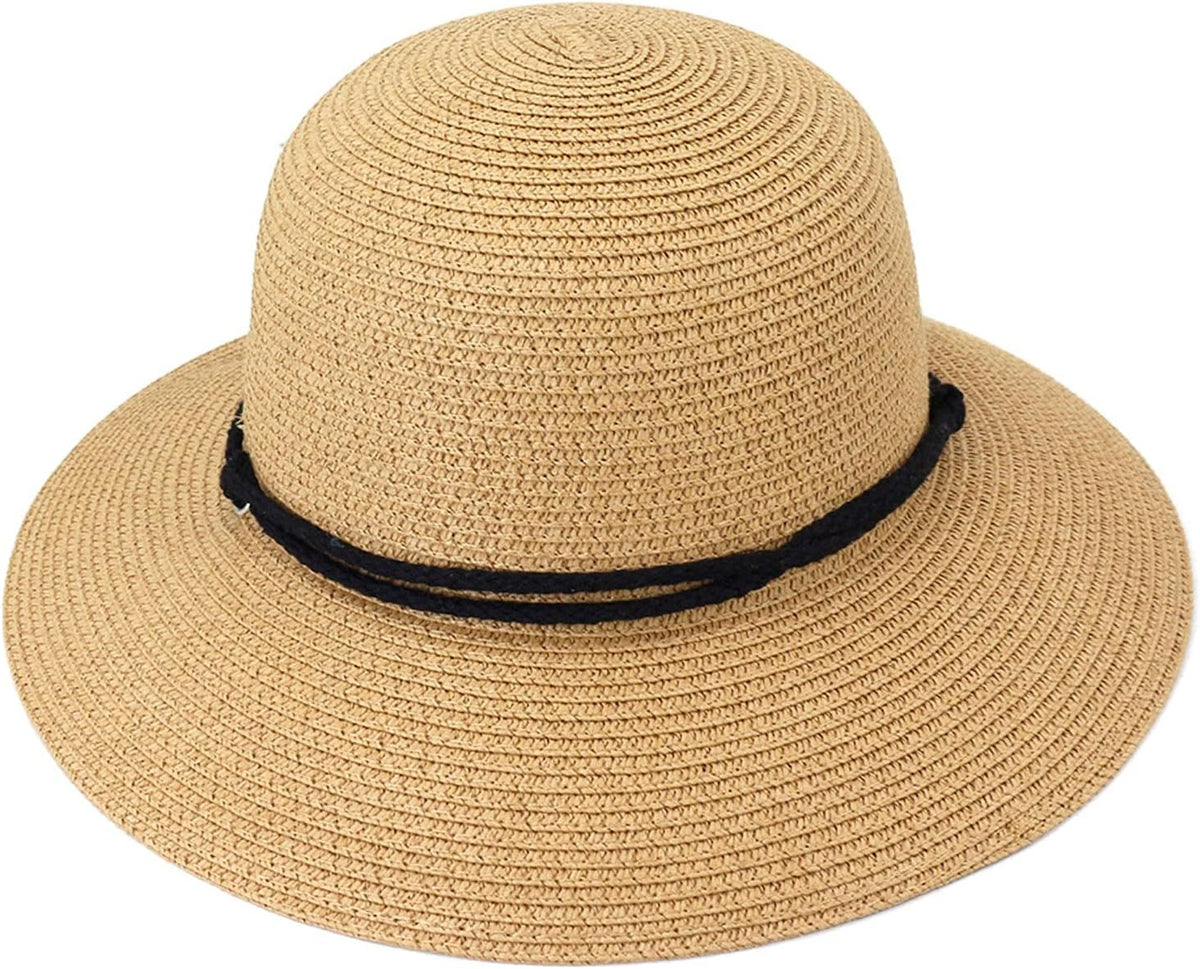 Sun Hat for Women Wide Brim 2026 Stylish Straw Beach Travel with Wind Lanyard New Floppy Summer Hats