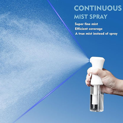 Continuous Spray Bottle for Hair, 1Pack White 6.8oz Mister Spray Bottle, Hair Spray Bottles for Hairstyling, Cleaning, Plants, Pets, Salons & More