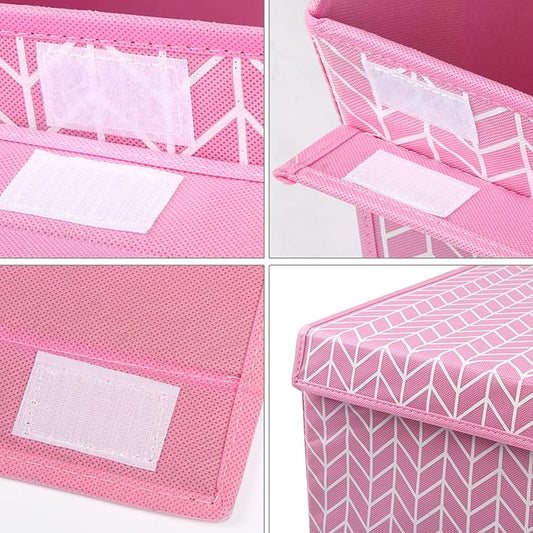 Large toy storage box for girls and boys, sturdy toy organizer box with lid for living room, nursery, closet, bedroom, playroom, 25 x 13 x 16