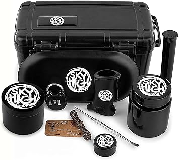Smell Proof Tobacco Storage Box - ABS Plastic Odor Resistant Container with Easy Grip Handle Portable Case Padded Lock 3 Digit Combination Black